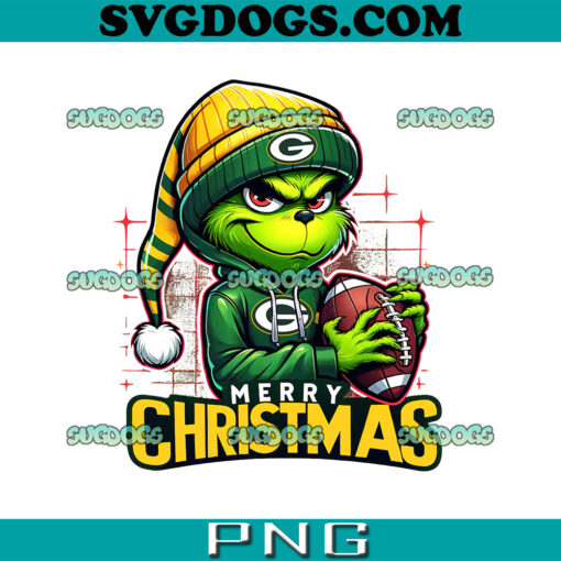 Merry Christmas Grinch Green Bay Packers PNG, Grinch NFL Hoodie Green Bay Packers PNG