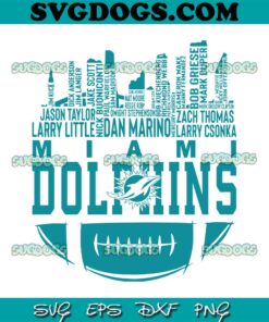 Miami Dolphins Skyline Football Names SVG, Dolphins SVG PNG EPS DXF