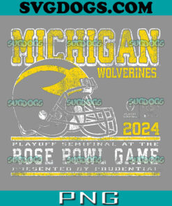 Michigan Wolverines Rose Bowl 2024 CFP Semi Football PNG, College Football Playoffs PNG