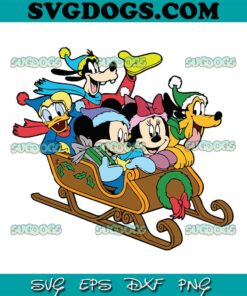 Mickey And Friends Christmas SVG, Mickey Minnie Pluto Skiing SVG PNG EPS DXF