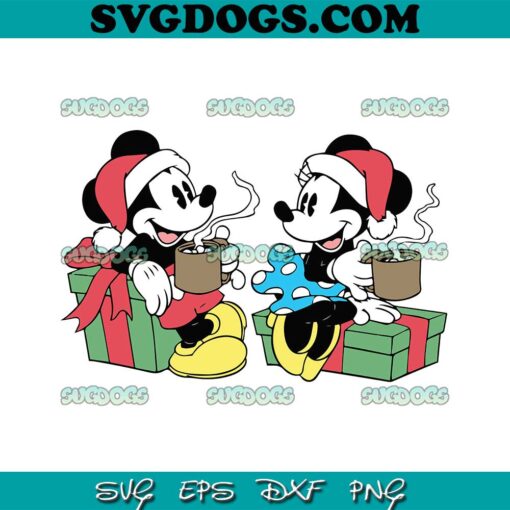 Mickey And Minnie Mouse Christmas SVG, Disney Coffee SVG PNG EPS DXF