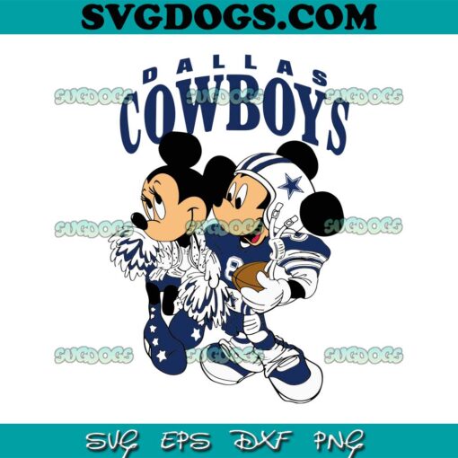 Mickey And Minnie Mouse Dallas Cowboys SVG, Dallas Cowboys SVG, Disney Christmas SVG PNG EPS DXF