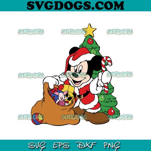 Mickey Gift Christmas SVG, Mickey Mouse And Piglet SVG PNG EPS DXF