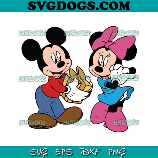 Mickey Giving Minnie A Gift SVG, Disney Merry Christmas SVG PNG EPS DXF