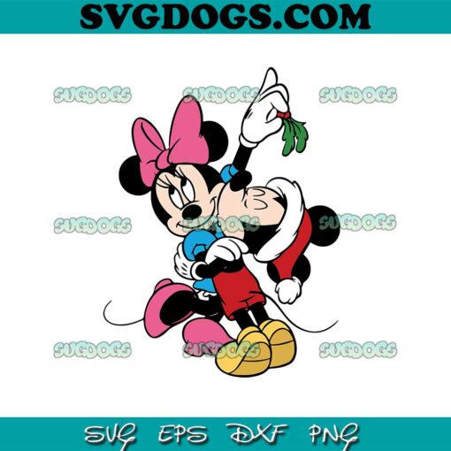 Mickey Kiss Minnie Christmas SVG, Minnie Mouse And Mickey Christmas SVG PNG EPS DXF