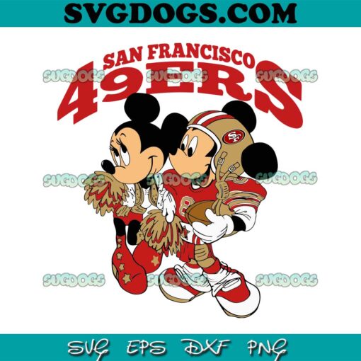 Mickey Minnie 49ers 2023 Playoffs SVG, San Francisco 49ers SVG, Disney Christmas SVG PNG EPS DXF