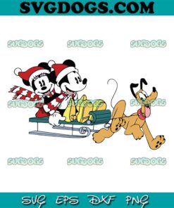 Mickey Minnie And Pluto Skiing Christmas SVG, Christmas Disney SVG PNG EPS DXF