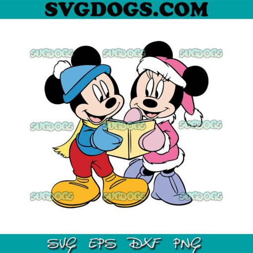 Mickey Minnie Reading Book Christmas SVG, Mouse Christmas SVG PNG EPS DXF