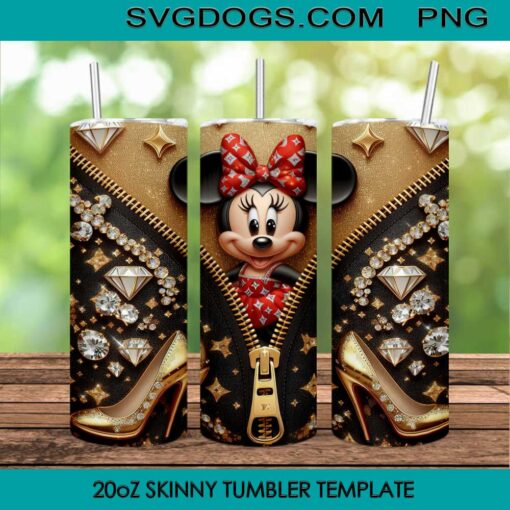 Minnie Fashion Zipper 20oz Tumbler Wrap PNG File