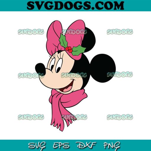 Minnie Head Christmas SVG, Mouse Christmas SVG PNG EPS DXF