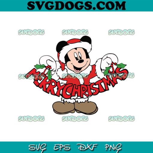 Minnie Merry Christmas SVG, Santa Mickey SVG PNG EPS DXF