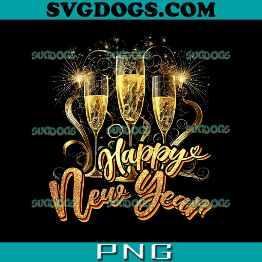 New Years Eve Fireworks Glasses Of Wine PNG, Happy New Year 2024 PNG