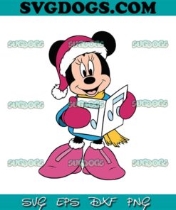 Pink Minnie Christmas Book SVG, Minnie Mouse Christmas SVG PNG EPS DXF