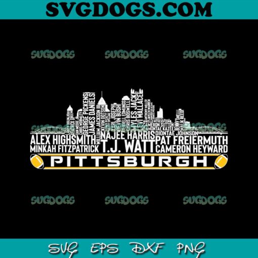 Pittsburgh Steelers Skyline SVG, TJ Watt SVG PNG DXF EPS