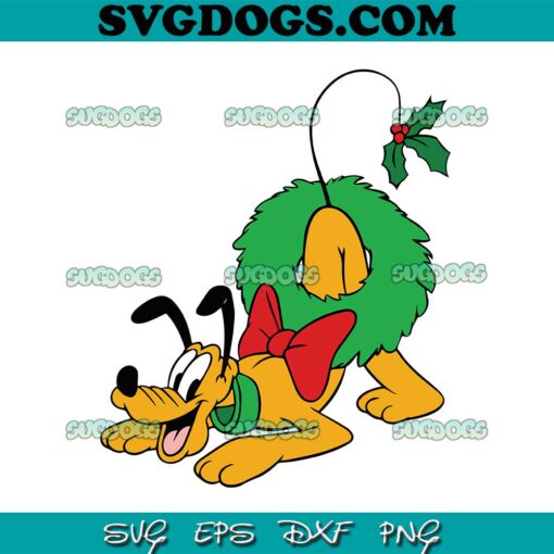 Pluto Disney Wreath Christmas SVG, Pluto Christmas SVG PNG EPS DXF