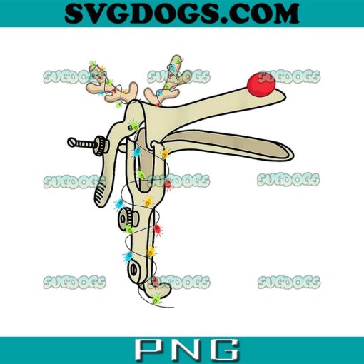 Reindeer Speculum Nurse PNG, Obgyn Nurse Merry Christmas PNG, Reindeer Speculum Xmas Lights PNG