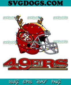 San Francisco 49ers Helmet Deer Antlers SVG, San Francisco 49ers Christmas SVG PNG EPS DXF
