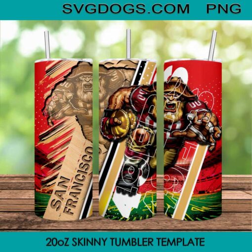 San Francisco 49ers Mascot 20oz Tumbler Wrap PNG File