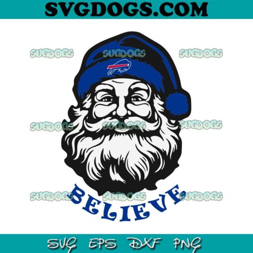 Santa Claus Believe Buffalo Football Team SVG, Buffalo Bills Christmas SVG PNG EPS DXF