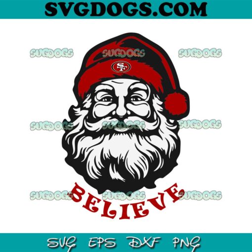 Santa Claus Believe Kansas City Football SVG, Kansas City Chiefs Christmas SVG PNG EPS DXF