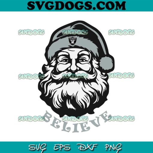 Santa Claus Believe Las Vegas Raiders SVG, Las Vegas Raiders Christmas SVG PNG EPS DXF