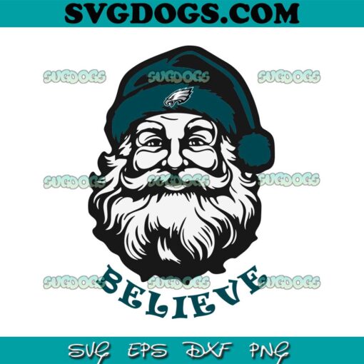 Santa Claus Believe Philadelphia Eagles SVG, Philadelphia Eagles Christmas SVG PNG EPS DXF