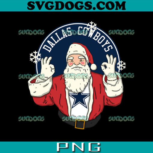 Santa Claus Loves Dallas Cowboys PNG, Dallas Cowboys Christmas PNG