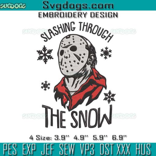 Slashing Through The Snow Horror Embroidery, Jason Krueger Embroidery