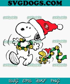 Snoopy 49ers SVG, San Francisco 49Ers Christmas SVG PNG EPS DXF