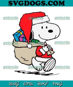 Snoopy Christmas Gift SVG, Snoopy Santa SVG PNG EPS DXF