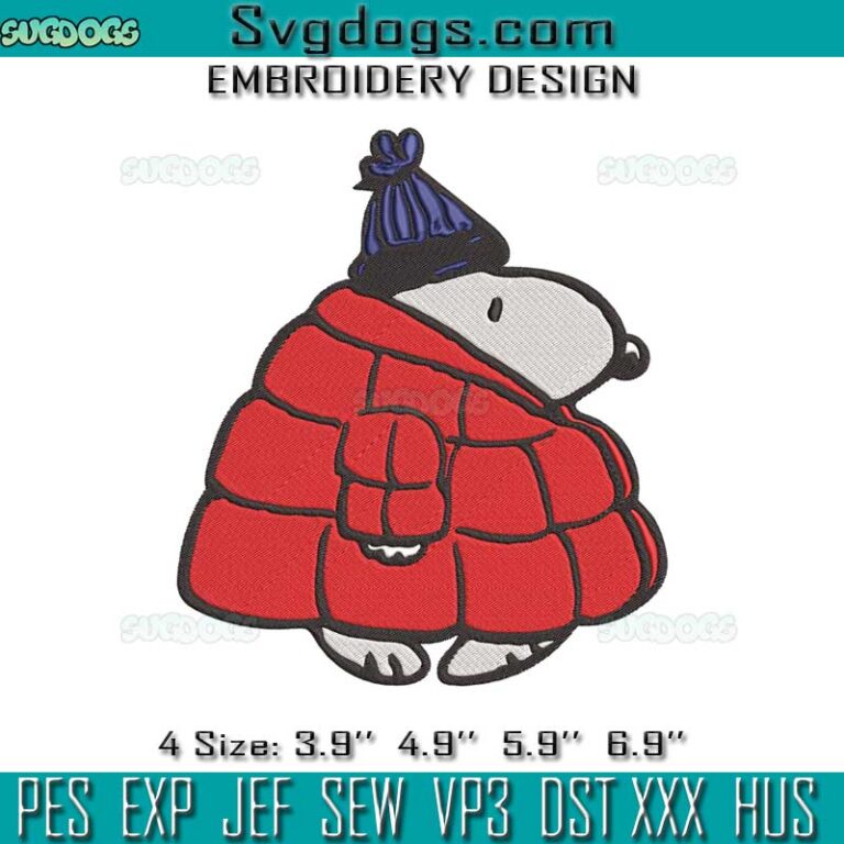 Snoopy Puffer Coat Embroidery