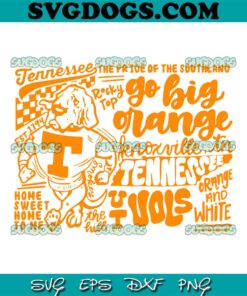 Tennessee Go Big Orange Distressed SVG, Tennessee Football SVG PNG EPS DXF