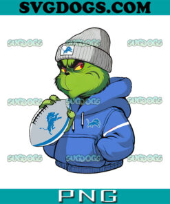 The Grinch Boy Detroit Lions Drink Coffee PNG, Christmas Detroit Lions PNG