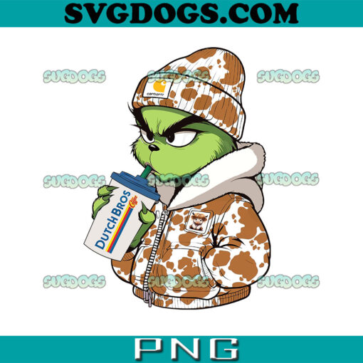 The Ginch Drink Dutch Bros Coffee PNG, Cow Grinch PNG, Carhartt Grinches Coffee PNG