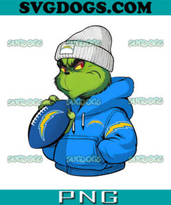 The Grinch Boy Los Angeles Chargers Drink Coffee PNG, Christmas Los Angeles Chargers PNG
