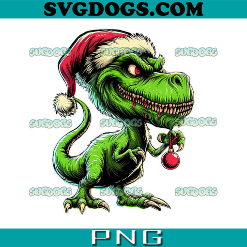 Tyrannosaurus Rex As The Grinch On Christmas PNG, Tyrannosaurus Santa PNG