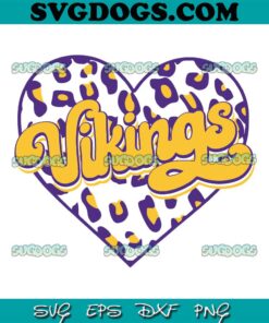 Vikings Heart Leopard SVG, Minnesota Vikings SVG PNG EPS DXF