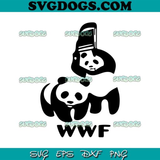 WWF Pandas Wrestling With Chairs SVG, Pandas SVG PNG EPS DXF