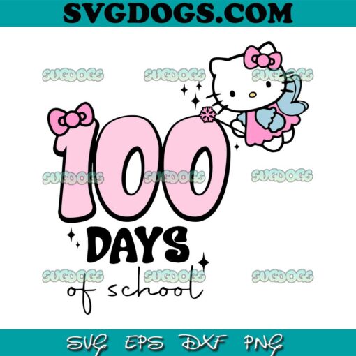 100 Days Of School Hello Kitty SVG, Back To School SVG PNG EPS DXF