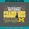 Bet National Champions Michigan College Football SVG, Michigan Wolverines SVG PNG DXF EPS