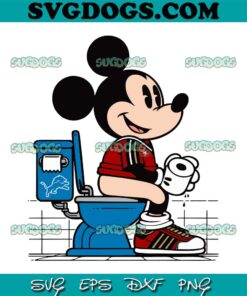 49ers Mickey Mouse Sitting On Detroit Lions Toilet SVG, San Francisco 49Ers vs Detroit Lions SVG PNG EPS DXF