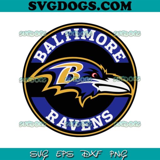 Baltimore Ravens Circle Logo SVG, Baltimore Ravens NFL SVG PNG EPS DXF
