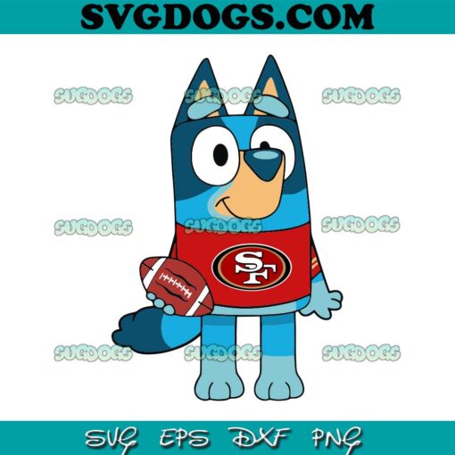 Bluey San Francisco 49ers Football SVG, 49er SVG PNG EPS DXF