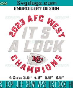 Chiefs 2023 AFC West Champions Embroidery, Kansas City Chiefs It’s A Lock Embroidery