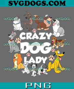 Crazy Dog Lady PNG, Disney Dogs PNG