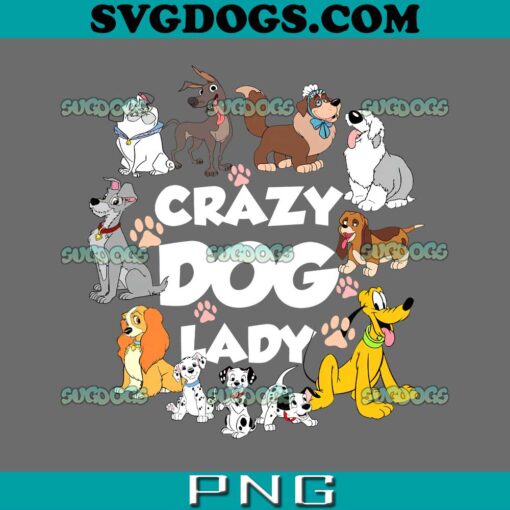 Crazy Dog Lady PNG, Disney Dogs PNG