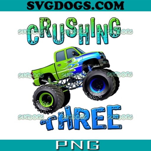 Crushing Three Boys PNG, 3rd Birthday Monster Truck PNG