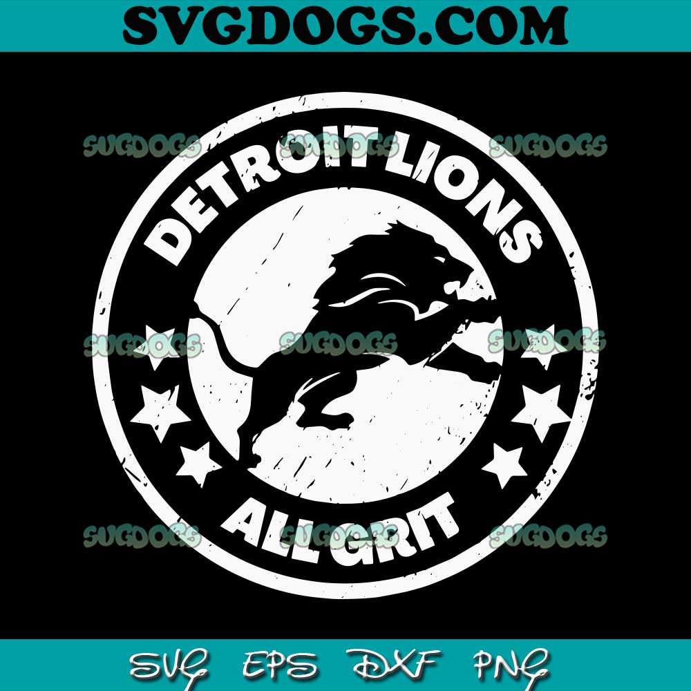 Detroit Lions All Grit Stars SVG
