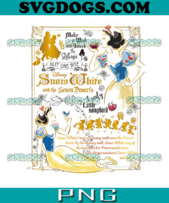 Disney Colorful Gold Snow White PNG, Lovely Little Songbird PNG, Disney Princess Snow White PNG