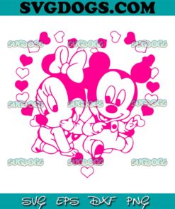 Disney Valentines Couple Mickey Minnie SVG PNG EPS DXF
